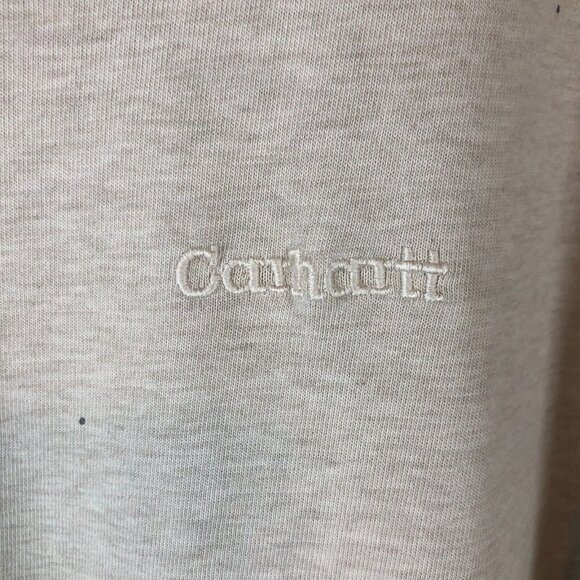 Vintage Carhartt Shirt Mens Size Large Embroidered Logo Oatmeal Beige Workwear - Picture 2 of 6